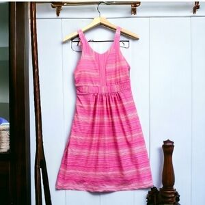 Tehama Casual Women's Sheath Scoop Neck Sleeveless Striped Pink Purple Dress LG
